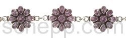 Link bracelet, amethysts, facet cut