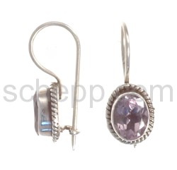 Ohrhnger, Amethyst mit Facettenschliff, oval