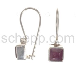 Ohrhnger, Amethyst mit Facettenschliff, rechteckig