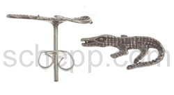 Ear stud crocodile