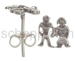 Ear stud, man and woman