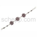 Link bracelet, amethysts, facet cut